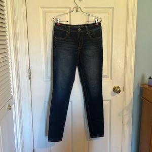 AE dark wash skinny jeans